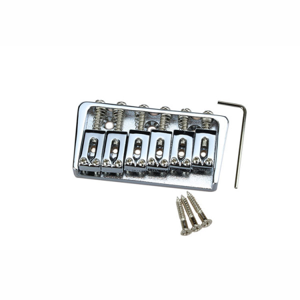 6 STRING HARDTAIL BRIDGE HIPSHOT STYLE CHROME